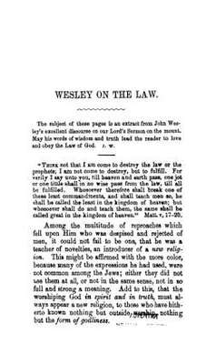 Wesley on the law