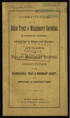 Constitution of state Tract and Missionary Societies of Seventh-day Adventists