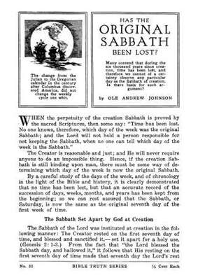 Has the original Sabbath been lost?