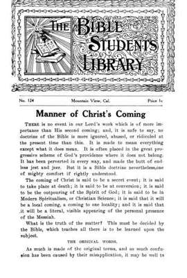 Manner of Christ's coming