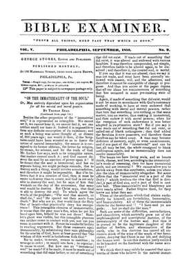 Bible Examiner | September 1, 1850