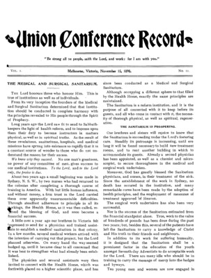 Union Conference Record | November 15, 1898