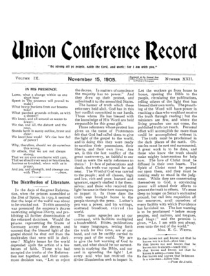 Union Conference Record | November 15, 1905