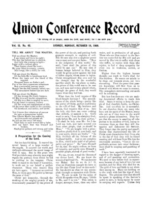 Union Conference Record | October 18, 1909
