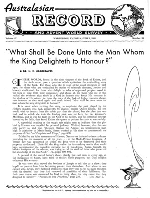Australasian Record and Advent World Survey | June 1, 1953