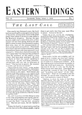 Eastern Tidings | April 1, 1923