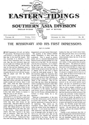 Eastern Tidings | October 15, 1934