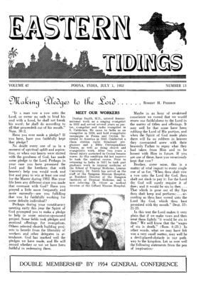 Eastern Tidings | July 1, 1952
