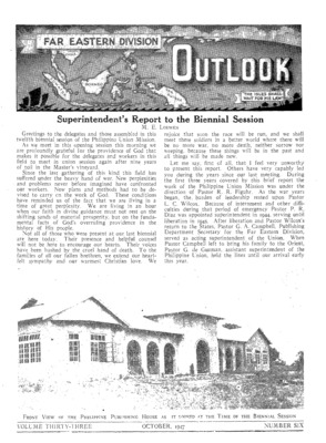 Far Eastern Division Outlook | October 1, 1947