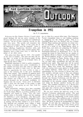 Far Eastern Division Outlook | April 1, 1952