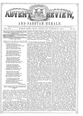 Advent Review, and Sabbath Herald | October 30, 1860
