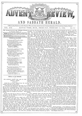 Advent Review, and Sabbath Herald | February 11, 1862