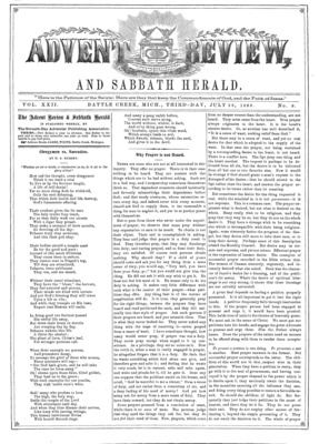 Advent Review, and Sabbath Herald | July 28, 1863