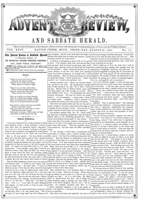 Advent Review, and Sabbath Herald | August 30, 1864