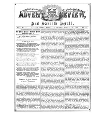 Advent Review, and Sabbath Herald | August 15, 1865