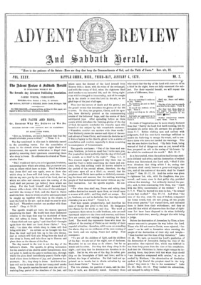 Advent Review, and Sabbath Herald | January 4, 1870