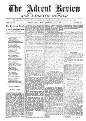 Advent Review and Sabbath Herald | May 1, 1879