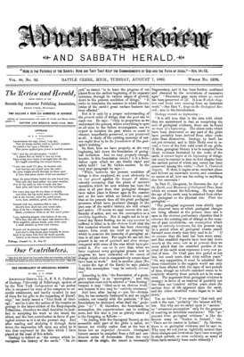 Advent Review, and Sabbath Herald | August 7, 1883