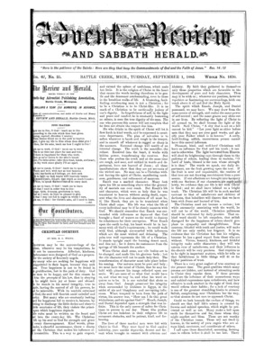 Advent Review, and Sabbath Herald | September 1, 1885