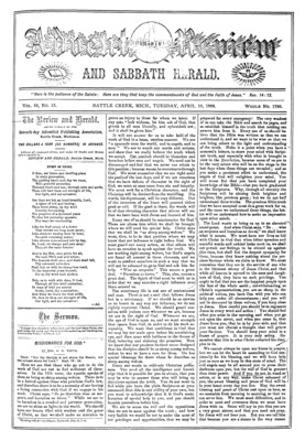 Advent Review, and Sabbath Herald | April 10, 1888