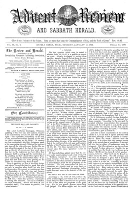 Advent Review, and Sabbath Herald | January 15, 1889