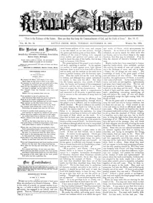 Advent Review and Sabbath Herald | September 29, 1891