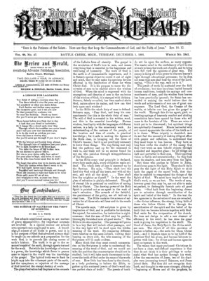 Advent Review and Sabbath Herald | December 1, 1891