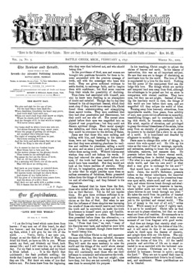 Advent Review and Sabbath Herald | February 2, 1897