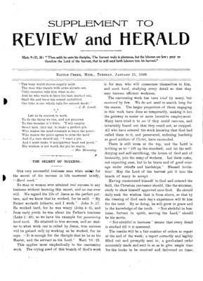 Advent Review and Sabbath Herald | January 31, 1899