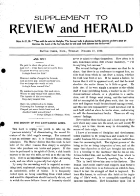 Advent Review and Sabbath Herald | October 10, 1899