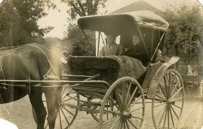 Ellen G. White and Sarah McEnterfer ready for a buggy ride
