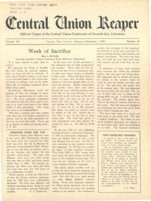 The Central Union Reaper | November 1, 1938