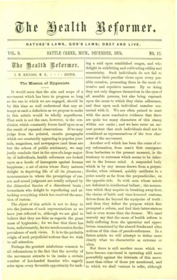 The Health Reformer | December 1, 1874