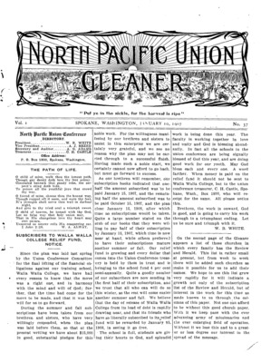 North Pacific Union Gleaner | January 10, 1907