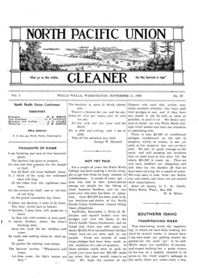 North Pacific Union Gleaner | November 11, 1908