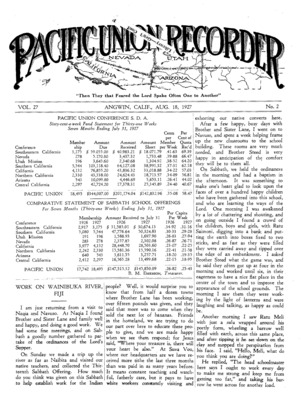Pacific Union Recorder | August 18, 1927