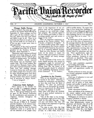 Pacific Union Recorder | October 1, 1947