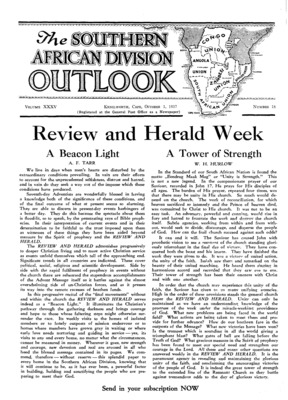 The Southern African Division Outlook | October 1, 1937