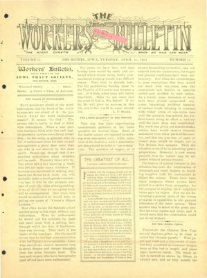 The Worker's Bulletin | April 26, 1904