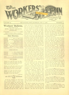 The Worker's Bulletin | February 11, 1908