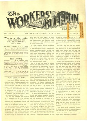 The Worker's Bulletin | July 13, 1909