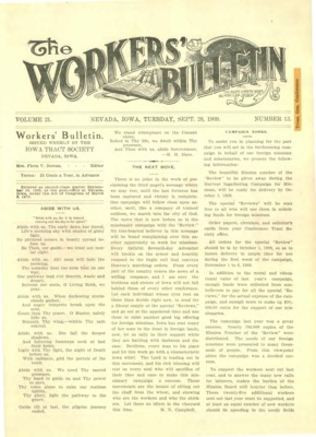 The Worker's Bulletin | September 28, 1909