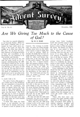 The Advent Survey | November 1, 1938