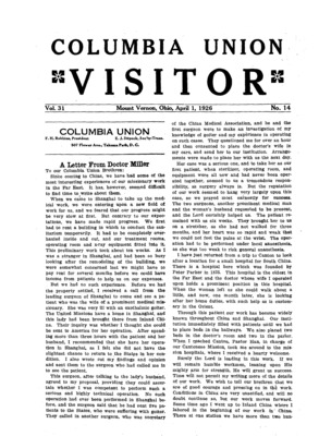 Columbia Union Visitor | April 1, 1926