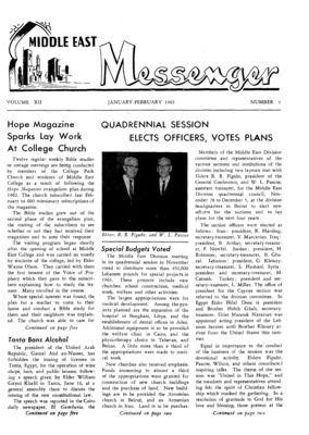 Middle East Messenger | January 1, 1963
