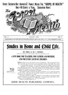The Gospel of Health | January 1, 1898