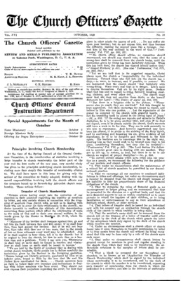 The Church Officers' Gazette | October 1, 1929