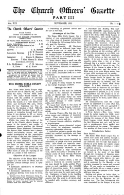 The Church Officers' Gazette | November 1, 1932