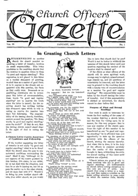 The Church Officers' Gazette | January 1, 1936