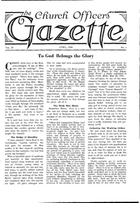 The Church Officers' Gazette | April 1, 1936